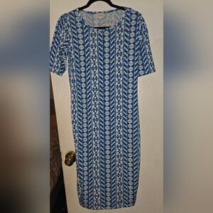 LULAROE Womens dress Size S Blue And White Pattern